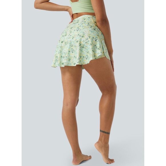 Halara Everyday Crossover Pocket 2-in-1 Tennis Skirt-Lucid Sz XL Womens Green Fl - Picture 10 of 13